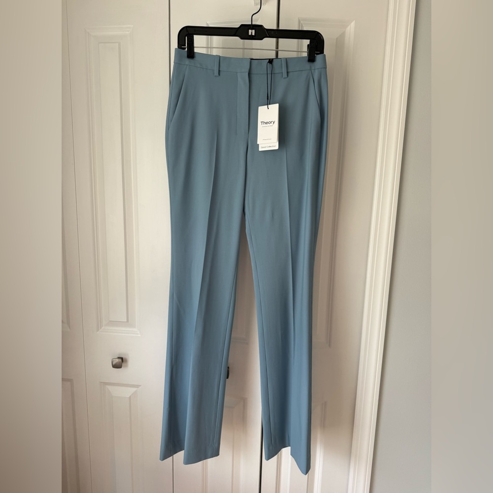 Theory Women's Slate Blue Trousers 34”